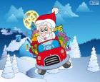 Санта-Клаус вождение автомобиля